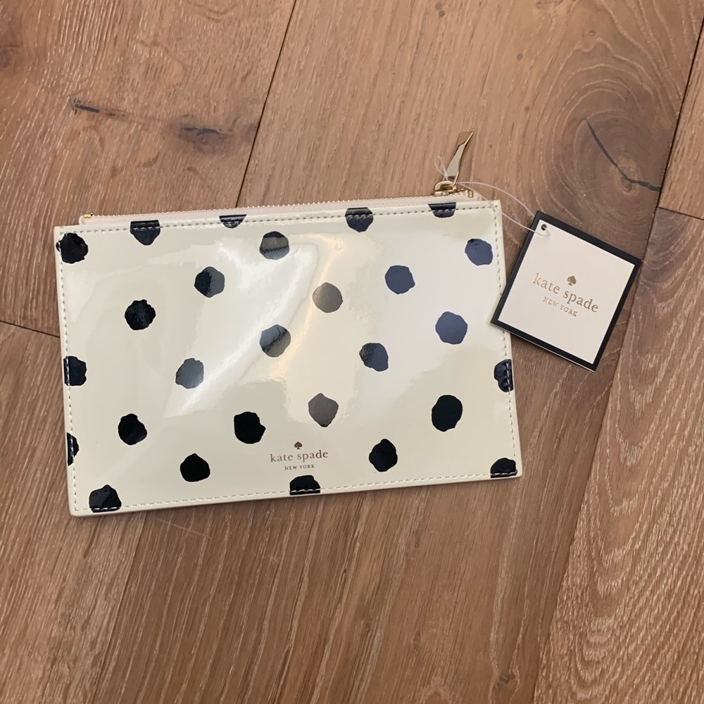 Kate Spade White & Black Pencil Pouch